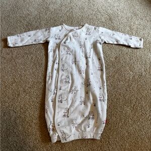 Magnetic Me White Baby Gown with Bear Pattern